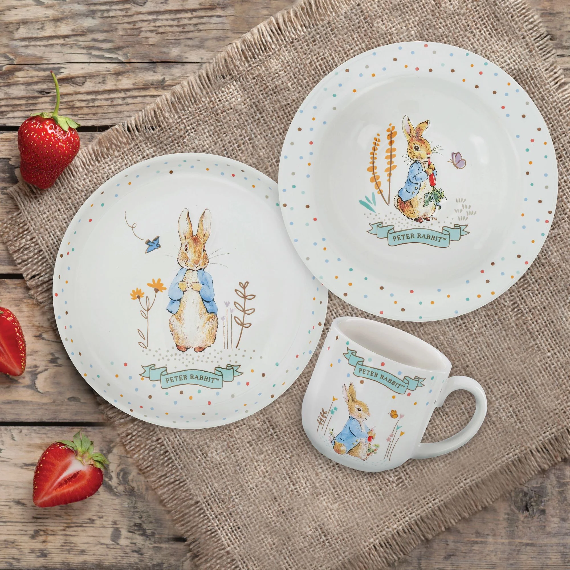 Peter Rabbit 3 Piece Ceramic Dinner Set - Image 2