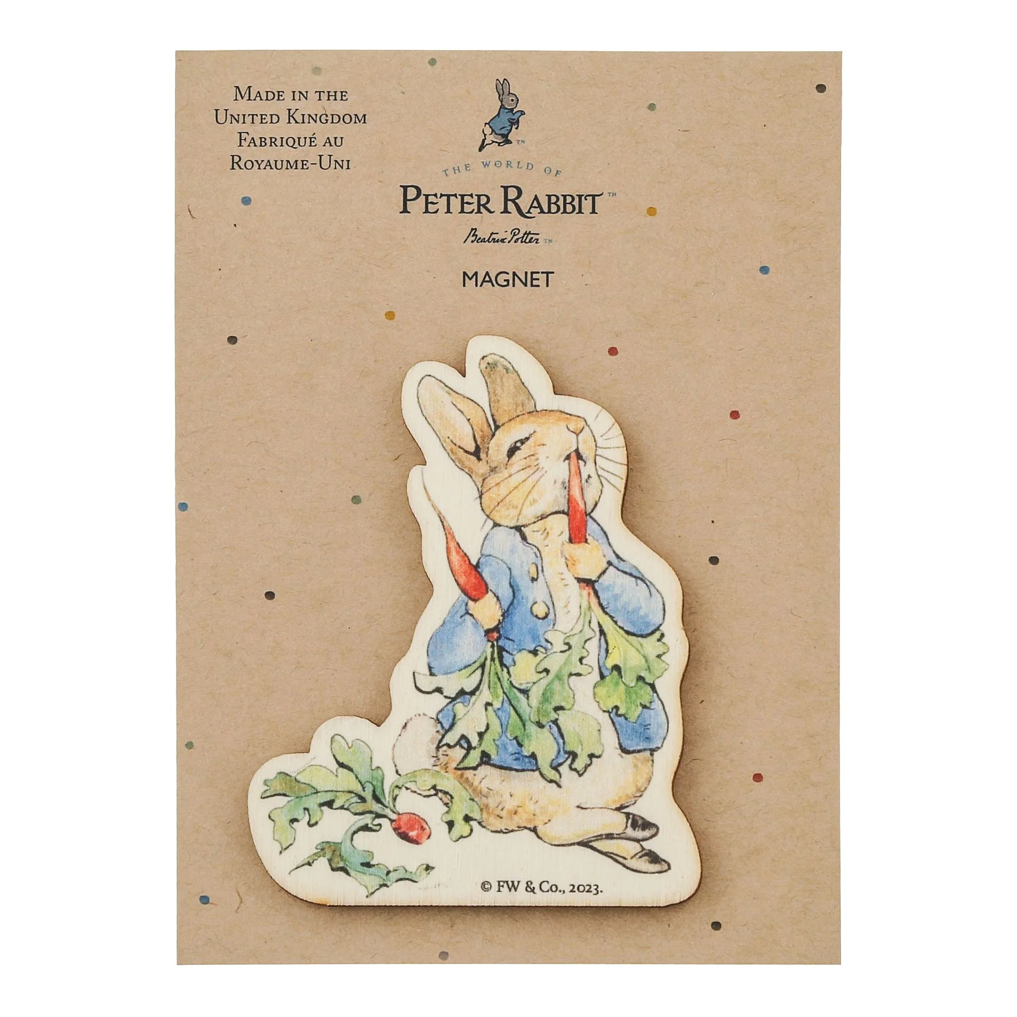 Peter Rabbit with Radishes Wooden Magnet - Image 4